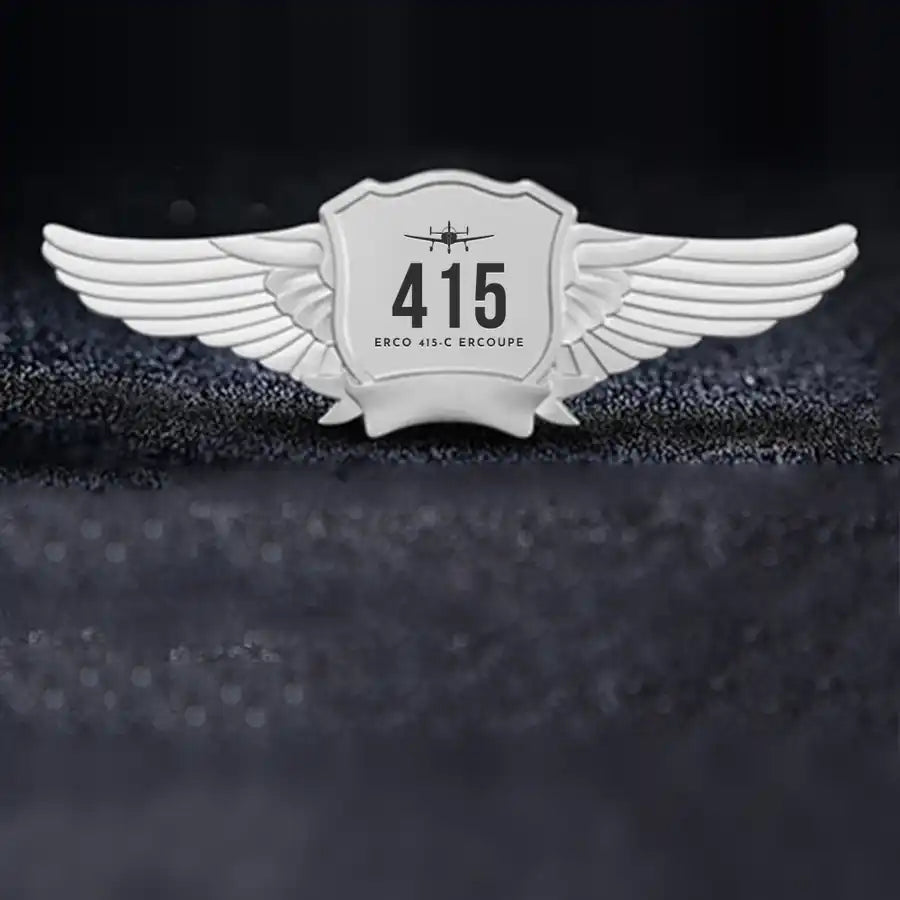 ERCO 415-C Ercoupe Pilot Wing Badge - Silver