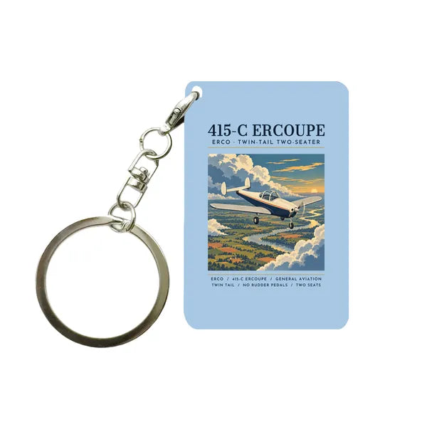 ERCO 415-C Ercoupe - Poster - Key Chain - Light Blue