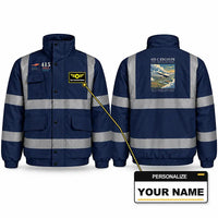 Thumbnail for ERCO 415-C Ercoupe Reflective Winter Jackets - Poster + Name - Navy Blue