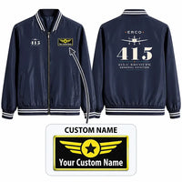 Thumbnail for ERCO 415-C Ercoupe Stylish Jackets - Baseball Collar - Heritage + Name - Navy Blue