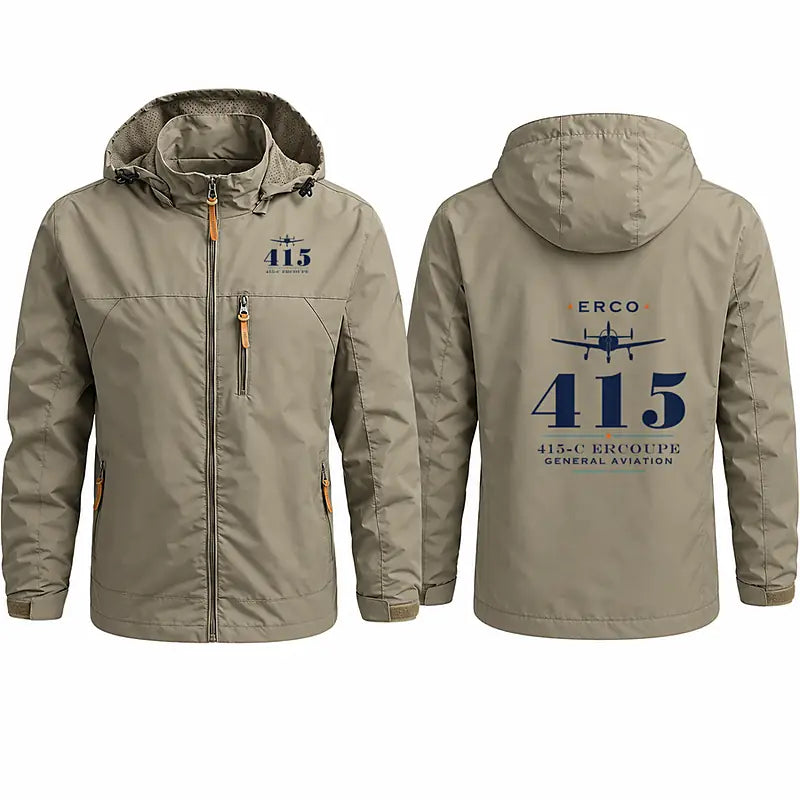 ERCO 415-C Ercoupe Stylish Jackets - Hooded Windbreaker - Heritage - Khaki