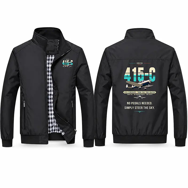 ERCO 415-C Ercoupe Stylish Jackets - Stand Collar - Original - Black