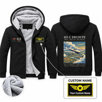 Thumbnail for ERCO 415-C Ercoupe Zipped Sweatshirts - Poster + Name - Black