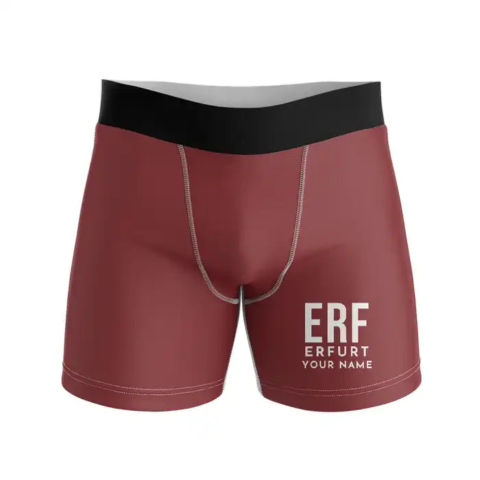 Erfurt-Weimar Airport (ERF) Men Boxers - Code + Name - Dark Red