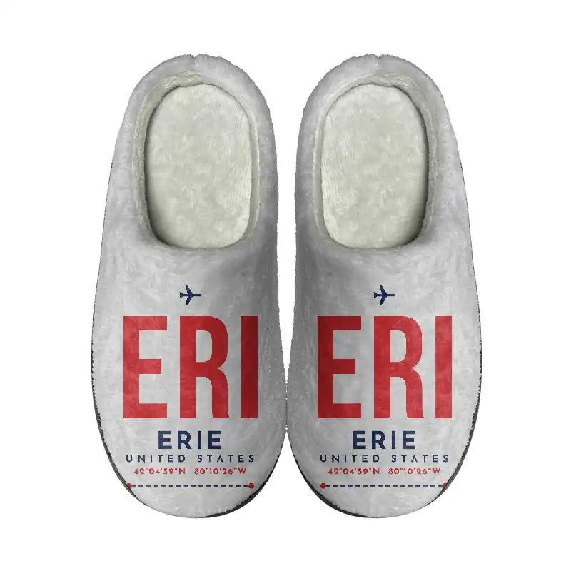 Erie International Airport (Tom Ridge Field) (ERI) Slippers & Flip Flops - Slippers - Cotton - Code - Same - Light Gray