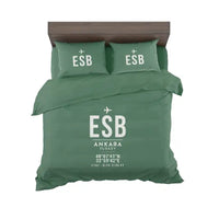 Thumbnail for Ankara Esenboga Airport (ESB) Bedding Sets & Blankets - Bedding Set - ID Tag - Green
