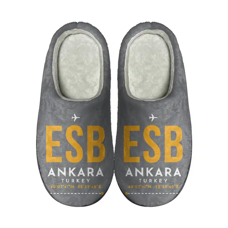 Ankara Esenboga Airport (ESB) Slippers & Flip Flops - Slippers - Cotton - Code - Same - Gray