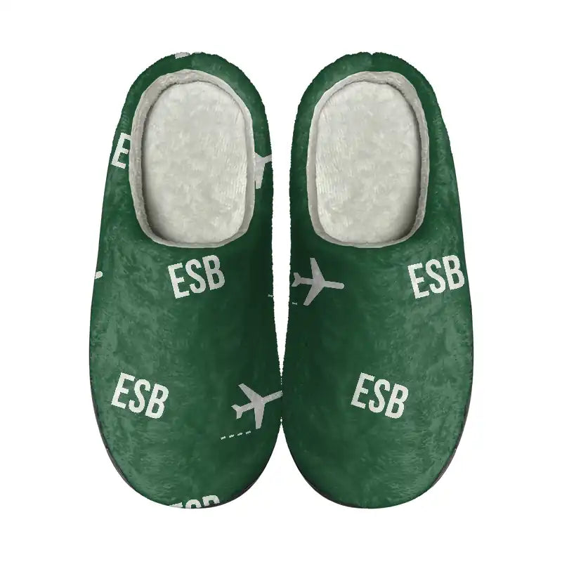 Ankara Esenboga Airport (ESB) Slippers & Flip Flops - Slippers - Cotton - Pattern - Green