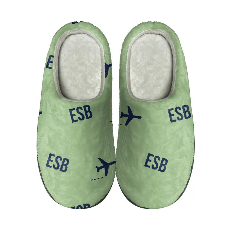 Ankara Esenboga Airport (ESB) Slippers & Flip Flops - Slippers - Cotton - Pattern - Light Green