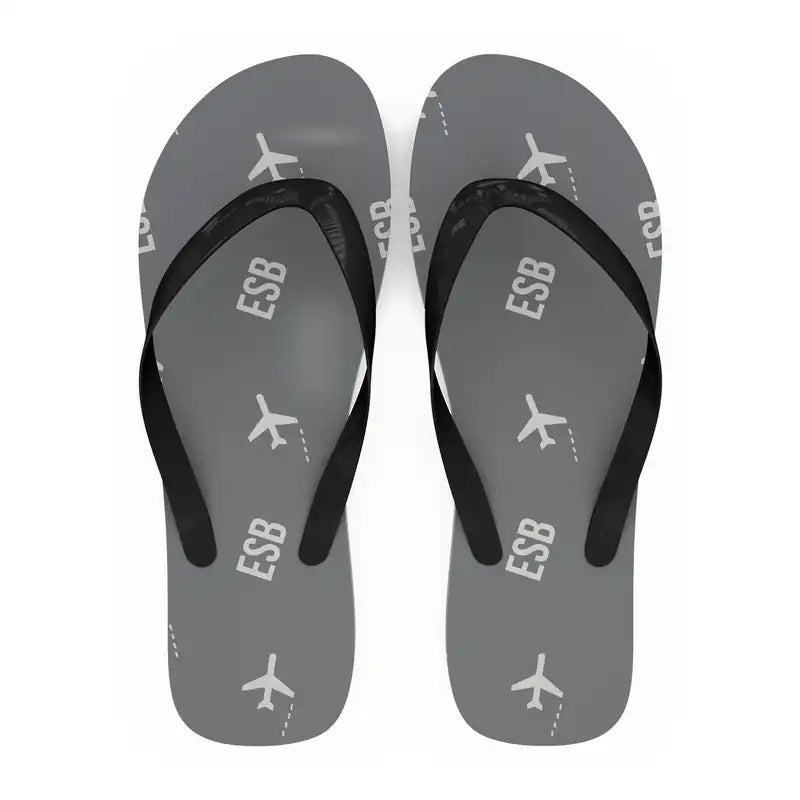 Ankara Esenboga Airport (ESB) Slippers & Flip Flops - Slippers - Flip Flops - Pattern - Gray