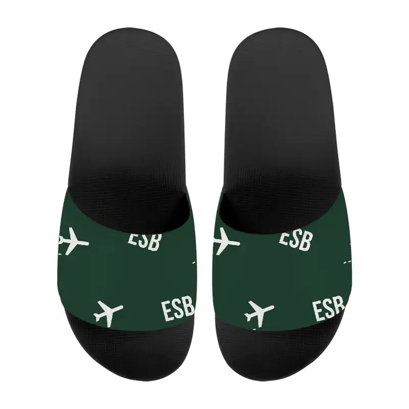 Ankara Esenboga Airport (ESB) Slippers & Flip Flops - Slippers - Sport - Pattern - Dark Green