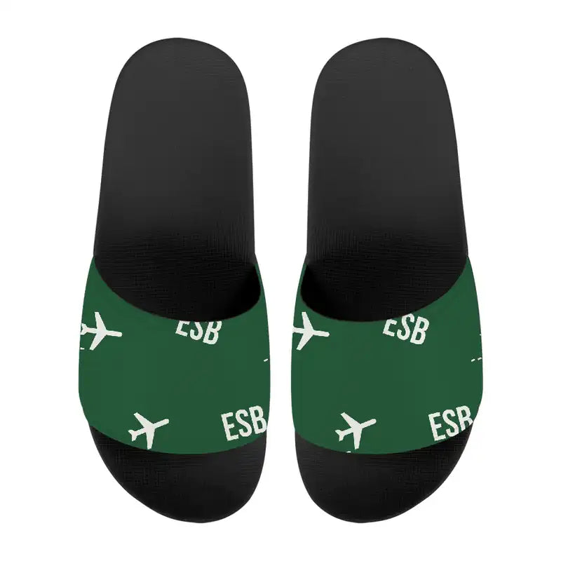 Ankara Esenboga Airport (ESB) Slippers & Flip Flops - Slippers - Sport - Pattern - Green