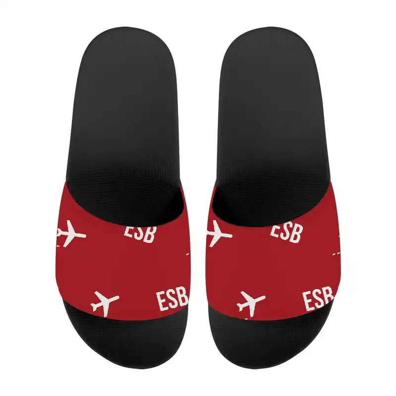 Ankara Esenboga Airport (ESB) Slippers & Flip Flops - Slippers - Sport - Pattern - Red