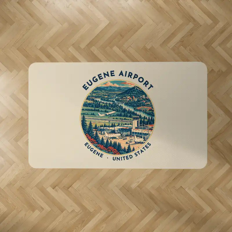 Eugene Airport Mahlon Sweet Field (EUG) Carpets - Carpet Rectangle - Badge - Beige V2