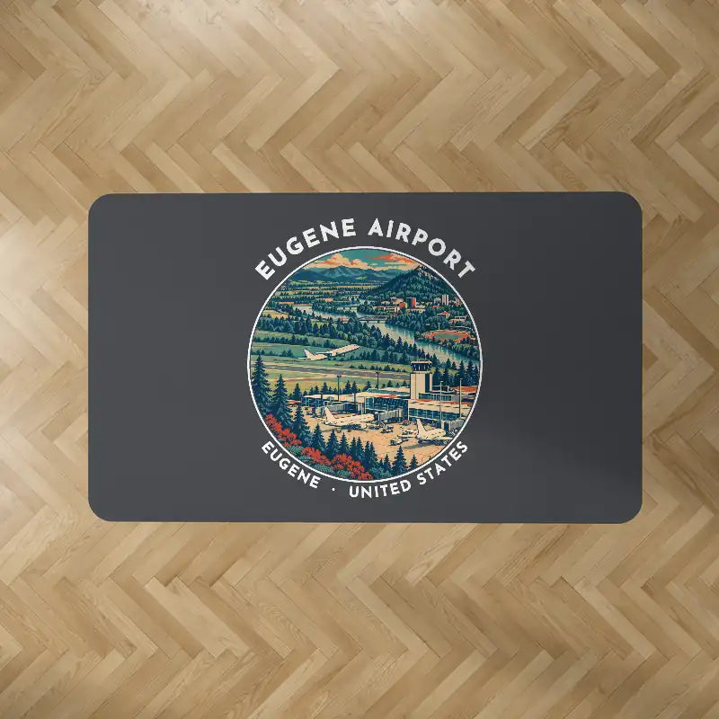 Eugene Airport Mahlon Sweet Field (EUG) Carpets - Carpet Rectangle - Badge - Dark Gray V2
