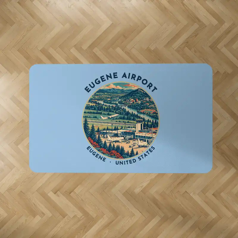 Eugene Airport Mahlon Sweet Field (EUG) Carpets - Carpet Rectangle - Badge - Light Blue V2