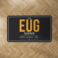 Thumbnail for Eugene Airport Mahlon Sweet Field (EUG) Carpets - Carpet Rectangle - ID Tag - Black V2