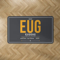 Thumbnail for Eugene Airport Mahlon Sweet Field (EUG) Carpets - Carpet Rectangle - ID Tag - Dark Gray V2