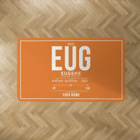 Thumbnail for Eugene Airport Mahlon Sweet Field (EUG) Carpets - Carpet Rectangle - ID Tag + Name - Orange V2