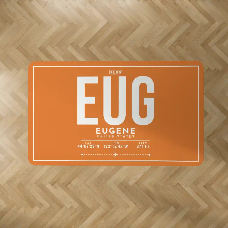 Eugene Airport Mahlon Sweet Field (EUG) Carpets - Carpet Rectangle - ID Tag - Orange V2