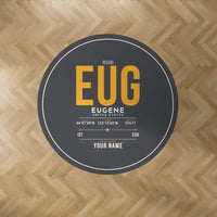 Thumbnail for Eugene Airport Mahlon Sweet Field (EUG) Carpets - Carpet Round - ID Tag + Name - Dark Gray V2