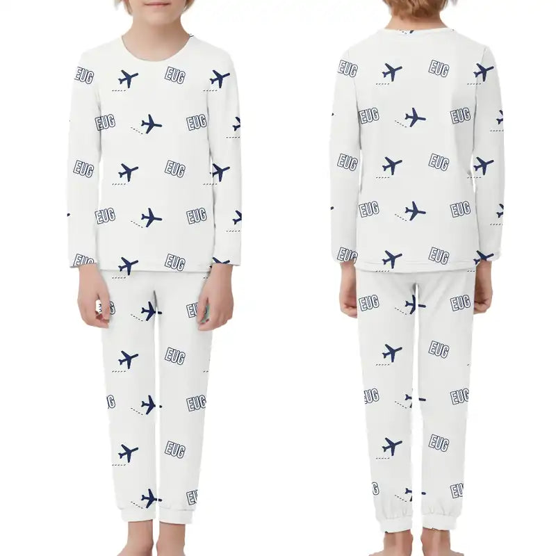 Eugene Airport Mahlon Sweet Field (EUG) Pajamas - Children Pajamas - White