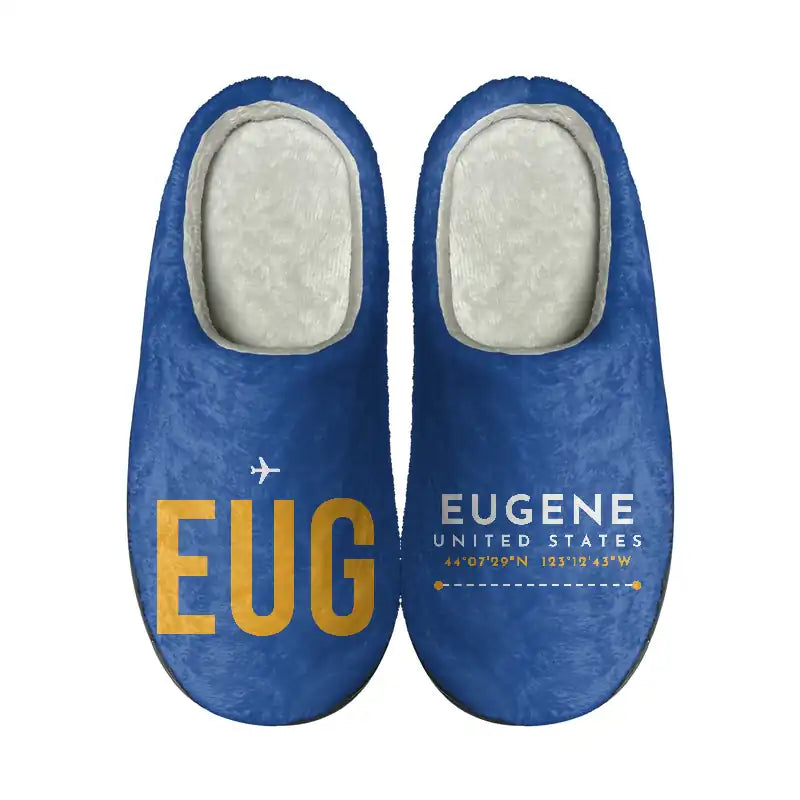 Eugene Airport Mahlon Sweet Field (EUG) Slippers & Flip Flops - Slippers - Cotton - Code - Different - Blue