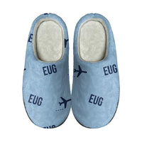 Thumbnail for Eugene Airport Mahlon Sweet Field (EUG) Slippers & Flip Flops - Slippers - Cotton - Pattern - Light Blue