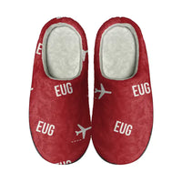 Thumbnail for Eugene Airport Mahlon Sweet Field (EUG) Slippers & Flip Flops - Slippers - Cotton - Pattern - Red