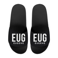 Thumbnail for Eugene Airport Mahlon Sweet Field (EUG) Slippers & Flip Flops - Slippers - Sport - Code - Black