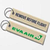 Thumbnail for EVA Air Airlines Crew & Staff Tag Key Chains - Beige - Remove Before Flight