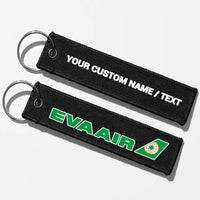 Thumbnail for EVA Air Airlines Crew & Staff Tag Key Chains - Black - Personalized