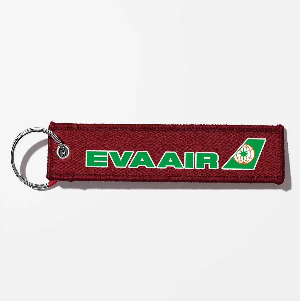 EVA Air Airlines Crew & Staff Tag Key Chains - Dark Red