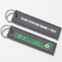 Thumbnail for EVA Air Airlines Crew & Staff Tag Key Chains - Gray - Personalized