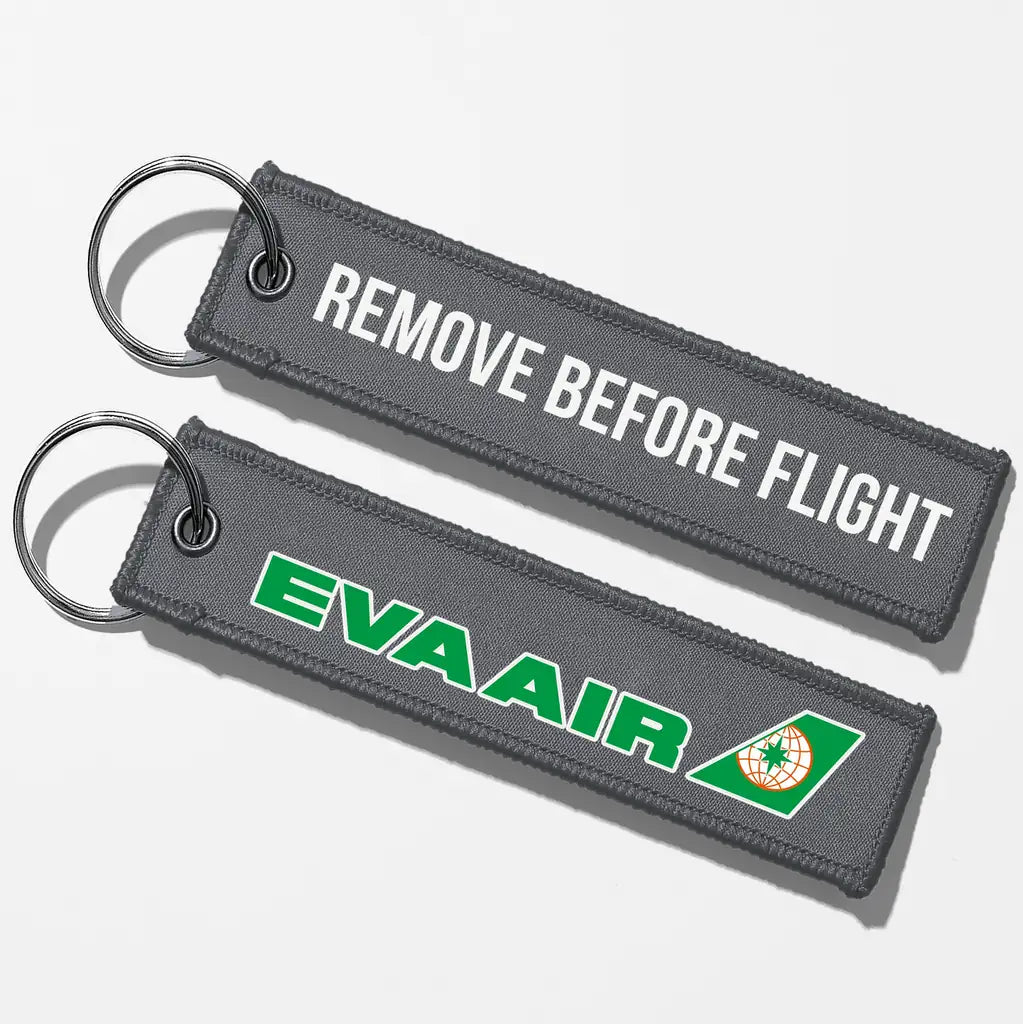 EVA Air Airlines Crew & Staff Tag Key Chains - Gray - Remove Before Flight