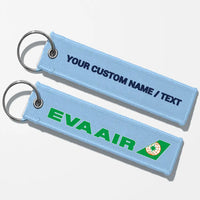 Thumbnail for EVA Air Airlines Crew & Staff Tag Key Chains - Light Blue - Personalized
