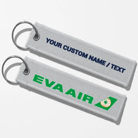 Thumbnail for EVA Air Airlines Crew & Staff Tag Key Chains - Light Gray - Personalized