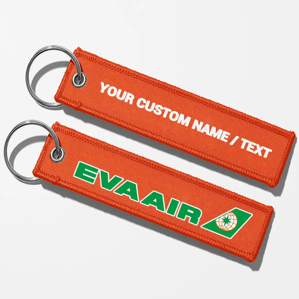 EVA Air Airlines Crew & Staff Tag Key Chains - Orange - Personalized
