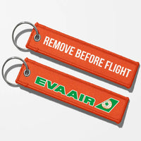 Thumbnail for EVA Air Airlines Crew & Staff Tag Key Chains - Orange - Remove Before Flight