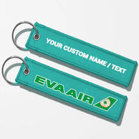 Thumbnail for EVA Air Airlines Crew & Staff Tag Key Chains - Turquoise - Personalized