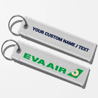 Thumbnail for EVA Air Airlines Crew & Staff Tag Key Chains - White - Personalized