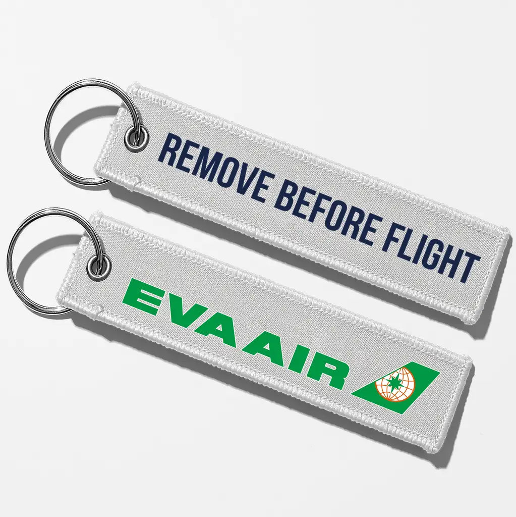 EVA Air Airlines Crew & Staff Tag Key Chains - White - Remove Before Flight
