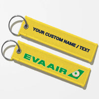 Thumbnail for EVA Air Airlines Crew & Staff Tag Key Chains - Yellow - Personalized