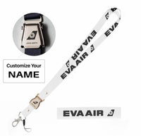 Thumbnail for EVA Air Airlines seat belt lanyard - white with name
