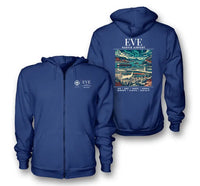 Thumbnail for EVE - Poster - Zipped Hoodie - Blue