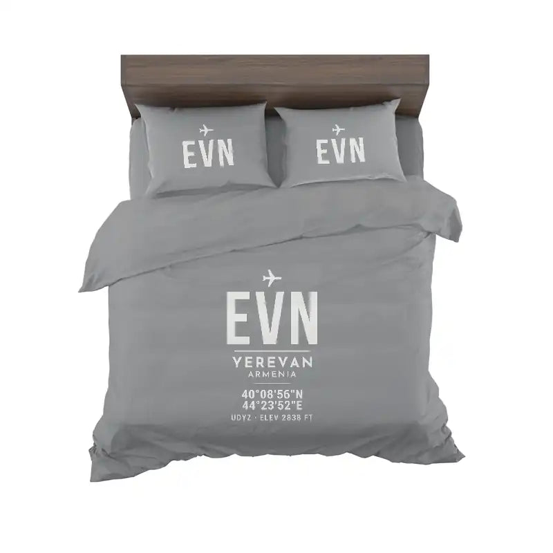 Zvartnots International Airport (EVN) Bedding Sets & Blankets - Bedding Set - ID Tag - Gray