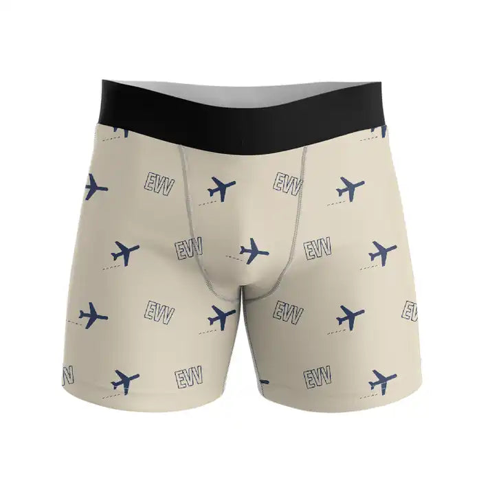 Evansville Regional Airport (EVV) Men Boxers - Pattern - Beige