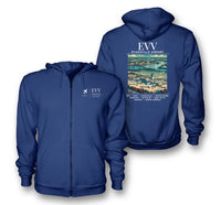 Thumbnail for EVV - Poster - Zipped Hoodie - Blue