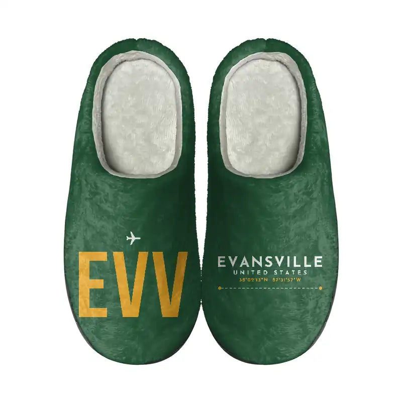 Evansville Regional Airport (EVV) Slippers & Flip Flops - Slippers - Cotton - Code - Different - Green