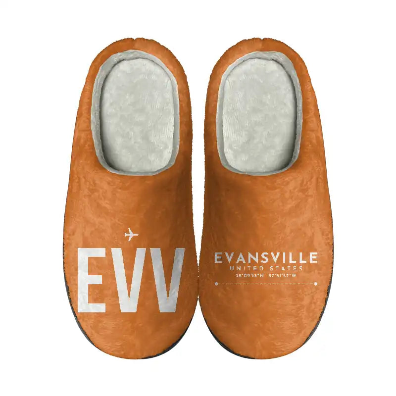 Evansville Regional Airport (EVV) Slippers & Flip Flops - Slippers - Cotton - Code - Different - Orange